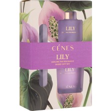 Cenes  Lily Reed Diffuser 200 ml + Candle 200 G Gift Set / Çubuklu Oda Kokusu+Mum Hediye Seti