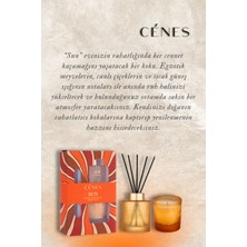 Cenes  Sun Reed Diffuser 200 ml + Candle 200 G Gift Set- Çubuklu Oda Kokusu+Mum Hediye Seti