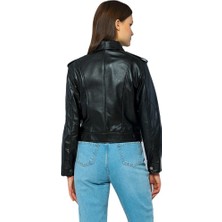Basic & More Kadın  Deri Ceket - Kendall