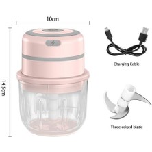 Three Beans USB Şarj Mini Sarımsak Masher Basın Kablosuz Sebze Biber Yeminin Sağlam Kıyma Gıda Chopper Mutfak Gadget Aracı (Pembe) (Yurt Dışından)