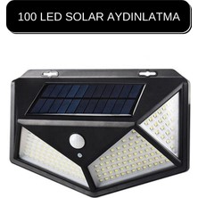 Hangast 100 Ledli Solar Güneş Enerjili Hareket Sensörlü Bahçe Garaj Ev Aydınlatma Lambası