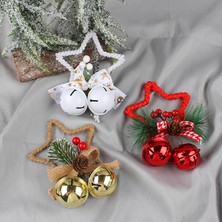 Romance Noel Beş Köşeli Yıldız Zil Aksesuarları Kolye (Yurt Dışından)