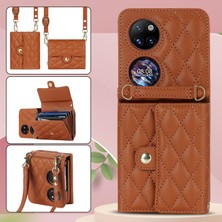 Zsunsky Shop Huawei P50 Pocket Için Crossbody Kart Çantası Pu Kılıf (Yurt Dışından)