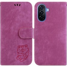 Zsunsky Shop Huawei Nova Y61 / Enjoy 50Z Için Kabartmalı Deri Kılıf (Yurt Dışından)