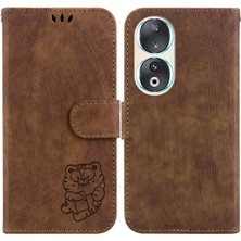 Zsunsky Shop Honor 90 Için Küçük Kaplan Kabartmalı Deri Kılıf (Yurt Dışından)