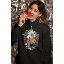 Fuddy Moda Cubone Pokemon Baskılı Kapüşonlu Sweatshirt, Unisex Oversize Pokemon Baskılı Hoodie