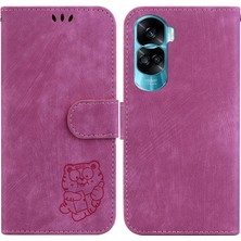 Zsunsky Shop Honor 90 Lite Için Küçük Kaplan Kabartmalı Deri Kılıf (Yurt Dışından)