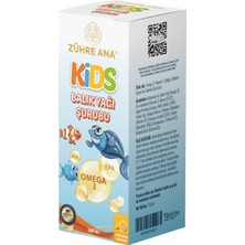 Zühre Ana Kids Çocuklar İçin Omega 3 Balık Yağı Şurubu Vitamin Katkılı Ve Portakallı 150 ml