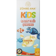 Zühre Ana Kids Çocuklar İçin Omega 3 Balık Yağı Şurubu Vitamin Katkılı Ve Portakallı 150 ml