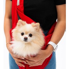 Pawstar Kırmızı Crossbody Küçük Irk Köpek Çapraz Taşıma Çantası