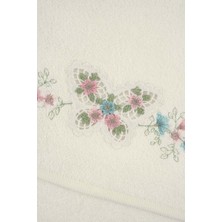 Arliva Home Kelebek Bambu Nakıslı Havlu Ekru 30X50