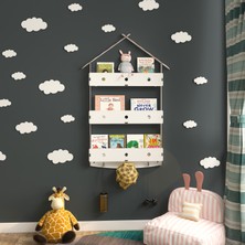 Mingitav Maison Çatılı Askılı Ahşap Eğitici Montessori Çocuk Odası Kitaplık