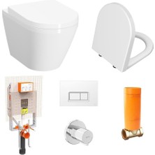 Vitra Integra Asma Klozet (Gizli Montaj)+Vitra Duroplast Kapak+Gömme Rezervuar Set