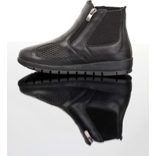 Konfores 1361 Deri Anatomik Tabanlı Bayan Bot - NKT01361-SIYAH-36