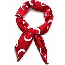 Herşey Nota Kırmızı Ay Yıldız Türk Bayrağı Temalı Pamuk Kumaş Fular - Bandana - 23 Nisan, 29 Ekim, 19 Mayıs 12 Adet
