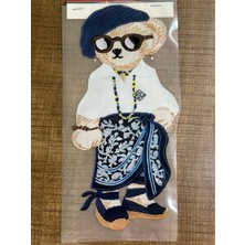 Gönülden Tasarım 25x12 cm Ütü İle Yapışan Entel Ayı Arma Tişört Baskı Beyaz Renkli Polyester