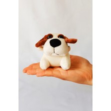 Dudu Kids Peluş Köpekli Anahtarlık - 8 cm - Tombik - Beyaz - Doğum Günü Hdys - Çanta Süsü - Oyuncak