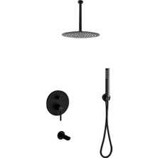 Fause Tam Ankastre Duş Seti Tavandan Adonis Siyah FAU107T-B