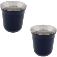Jumbo Glory 7 Double Wall Termo Çelik Fincan 2'li 160 ml Lacivert