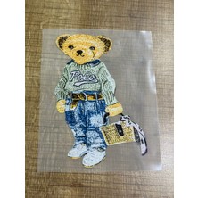 Gönülden Tasarım 18X12 cm Ütü Ile Yapışan Ayı Transfer Baskı Kot Tişört Baskı Arma