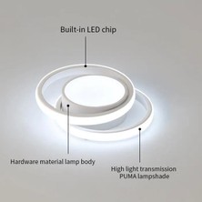 Tao Modern LED Tavan Lambası, 2 Yüzük Tasarımı, 32W, 6500K, L27*H6 cm (Yurt Dışından)