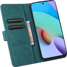 4U Sky Dış Kart Tutucu Dikiş Pu Deri Kılıf Xiaomi Için Redmi Için Telefon Kapağı Not 11 4g (Mediatek)/redmi 10 4g (2021)/REDMI 10 2022 4g/10 Prime-Green (Yurt Dışından)