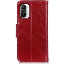 4U Sky Cüzdan Tasarım Tam Koruma Nappa Doku Xiaomi Redmi K40/K40 PRO/K40 Pro+/mi 11I/POCO F3-Red Için (Yurt Dışından)