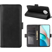 4U Sky Xiaomi Redmi Için Çift Toka Flip Mıknatıslı Deri Çanta Kapağı Not 9t 5g/not 9 5g-Black (Yurt Dışından)