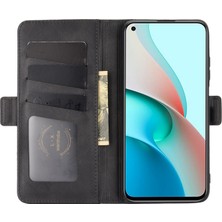 4U Sky Xiaomi Redmi Için Çift Toka Flip Mıknatıslı Deri Çanta Kapağı Not 9t 5g/not 9 5g-Black (Yurt Dışından)