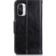 4U Sky Cüzdan Tasarım Tam Koruma Nappa Doku Xiaomi Redmi K40/K40 PRO/K40 Pro+/mi 11I/POCO F3-Black Için (Yurt Dışından)