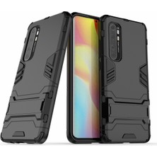 4U Sky 2 Arada 1 Pc+Tpu Hibrit Mobil Kabuk Kickstand ile Xiaomi Mi Note 10 Lite-Black (Yurt Dışından)