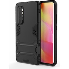 4U Sky 2 Arada 1 Pc+Tpu Hibrit Mobil Kabuk Kickstand ile Xiaomi Mi Note 10 Lite-Black (Yurt Dışından)