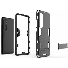 4U Sky 2 Arada 1 Pc+Tpu Hibrit Mobil Kabuk Kickstand ile Xiaomi Mi Note 10 Lite-Black (Yurt Dışından)