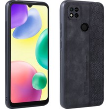 4U Sky Xiaomi Için Redmi 10A/REDMI 9c/redmi 9c Nfc Baskılı Desen Anti-Drop Telefon Kılıfı Pu Deri Kaplamalı Tpu Kapak Black (Yurt Dışından)