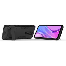 4U Sky Xiaomi Redmi 9-Black Için Kickstand ile 2'den 1 Pc+Tpu Hibrit Mobil Kılıf (Yurt Dışından)