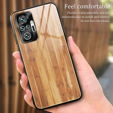 4U Sky Ahşap Tahıl Deseni Tpu+Xiaomi Için Temsilli Cam Geri Kılıf Not 10 Pro/not 10 Pro Max-Black (Yurt Dışından)