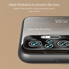 4U Sky Ahşap Tahıl Deseni Tpu+Xiaomi Için Temsilli Cam Geri Kılıf Not 10 Pro/not 10 Pro Max-Black (Yurt Dışından)