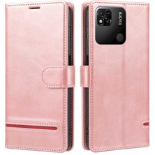 4U Sky Xiaomi Için Redmi 10A 4g/9c 4g/9c Nfc 4g Her Şey Dahil Koruma Ekleme Deri Telefon Kılıfı Stand Stand Fonksiyon Manyetik Kabuk-Pembe (Yurt Dışından)