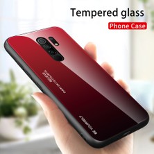 4U Sky Xiaomi Redmi 9-Kırmızı/siyah Için Gradyan Renk Temperli Cam+Pc+Tpu Kabuğu (Yurt Dışından)