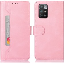 4U Sky Dikiş Tasarım Dış Kart Tutucu Pu Deri+Tpu Cüzdan Stand Telefon Kılıfı Xiaomi Redmi Not 11 5g (Çin) (Mediatek)/redmi Not 11T 5g/not 11S 5g-Pink (Yurt Dışından)