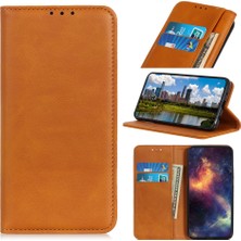 4U Sky Manyetik Kapatma Xiaomi Redmi Için Deri Deri Cüzdan Kılıfı 9-Brown (Yurt Dışından)