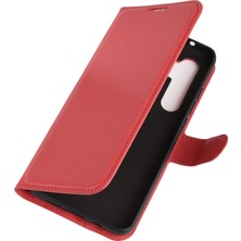 4U Sky Litchi Cilt Manyetik Deri Stand Kılıfı Xiaomi Mi Note 10 Lite-Red (Yurt Dışından)