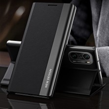 4U Sky Pu Deri Çok Yolda Koruma Tam Koruma Telefon Kılıfı, Stand For Xiaomi Mi 11I/POCO F3/redmi K40/K40 Pro-Black (Yurt Dışından)