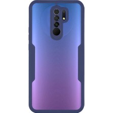 4U Sky Çok Yönlü Koruma Evcil Hayvan Ekranı Koruyucusu+Akrilik Geri+Tpu Çerçeve Telefon Kasası Hibrit Kapak Xiaomi Redmi 9-Dark Mavi (Yurt Dışından)