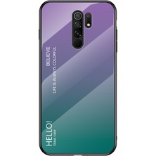 4U Sky Xiaomi Redmi 9-Mor/mavi Için Gradyan Renk Temperli Cam+Pc+Tpu Kombo Kasası (Yurt Dışından)