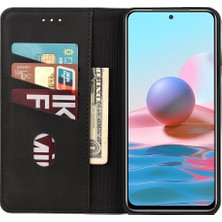 4U Sky Parçalanma Anti Şok Geçirmez Telefon Standı Kapağı Şok Geçirmez Cüzdan Telefon Kasası Xiaomi Için Deri Kabuk Ekleme Not 11 4g (Mediatek)/10 4g (2021)/10 2022 4g/10 Prime-Black (Yurt Dışından)