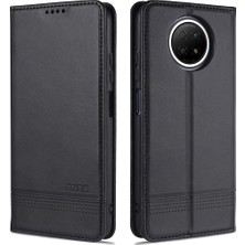 4U Sky Otomatik Emme Tasarımı Deri Cüzdan Xiaomi Için Cep Telefonu Stand Kılıfı Not 9 5g/redmi Not 9t 5g-Black (Yurt Dışından)