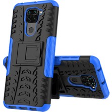 4U Sky Xiaomi Redmi Için Kickstand ile Serin Tire Pc+Tpu Hibrid Telefon Kılıfı Not 9/redmi 10X 4g-Blue (Yurt Dışından)