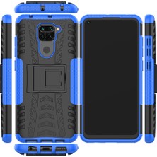 4U Sky Xiaomi Redmi Için Kickstand ile Serin Tire Pc+Tpu Hibrid Telefon Kılıfı Not 9/redmi 10X 4g-Blue (Yurt Dışından)