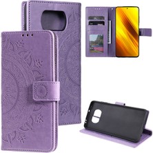 4U Sky Xiaomi Poco X3 Nfc/poco X3/x3 Pro-Morası Için Strap ile Basılı Mandala Çiçek Cüzdan Deri Kılıf (Yurt Dışından)